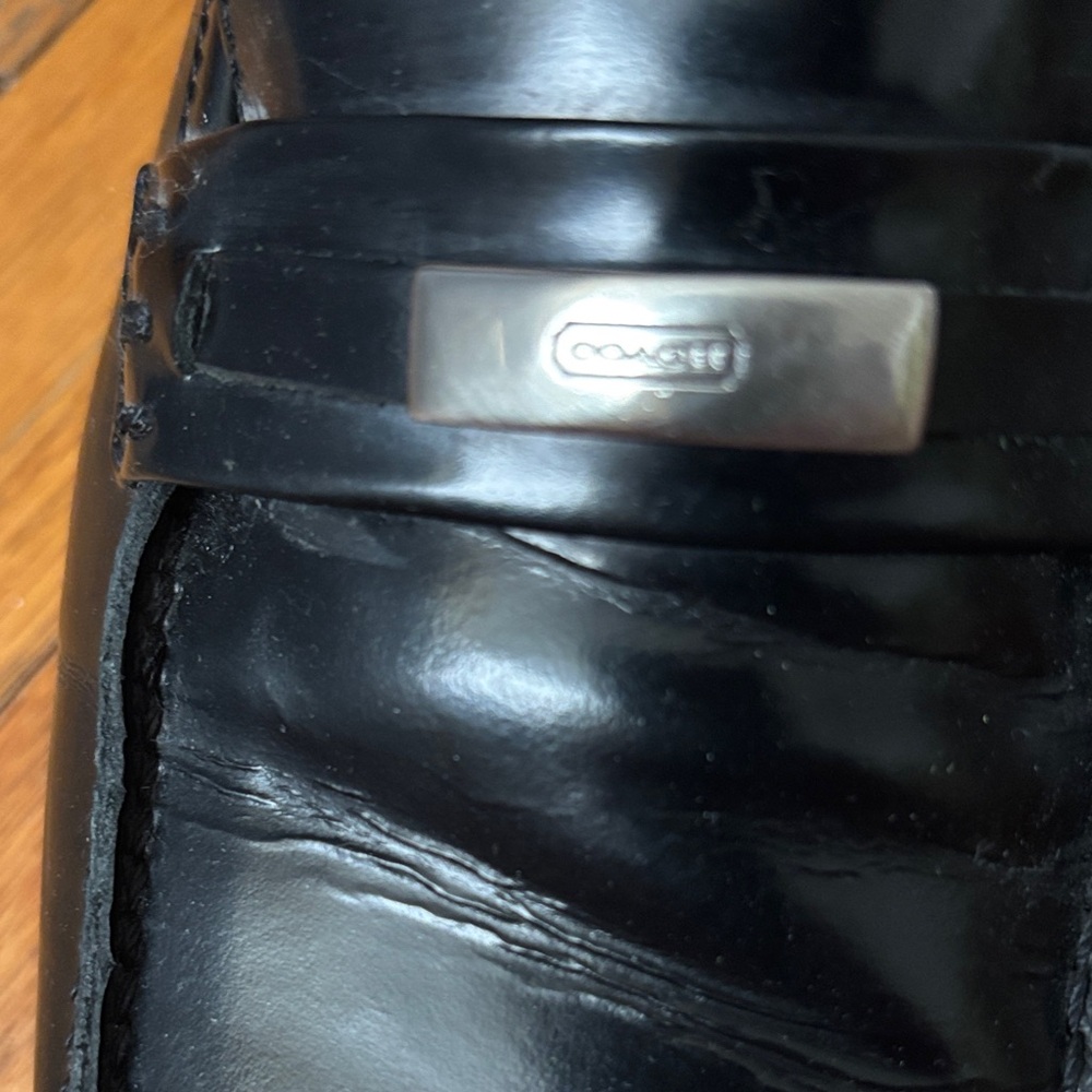 Coach Black Leather Loafers - Picture 2 of 6